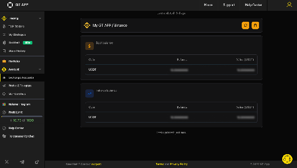 2. How to connect your Binance account to GT App and to launch trading.