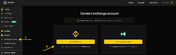 2. How to connect your Binance account to GT App and to launch trading.