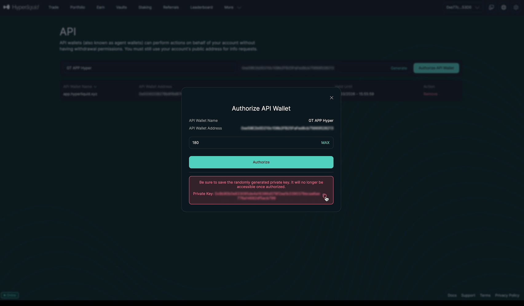 2. Link your Hyperliquid to GT App account